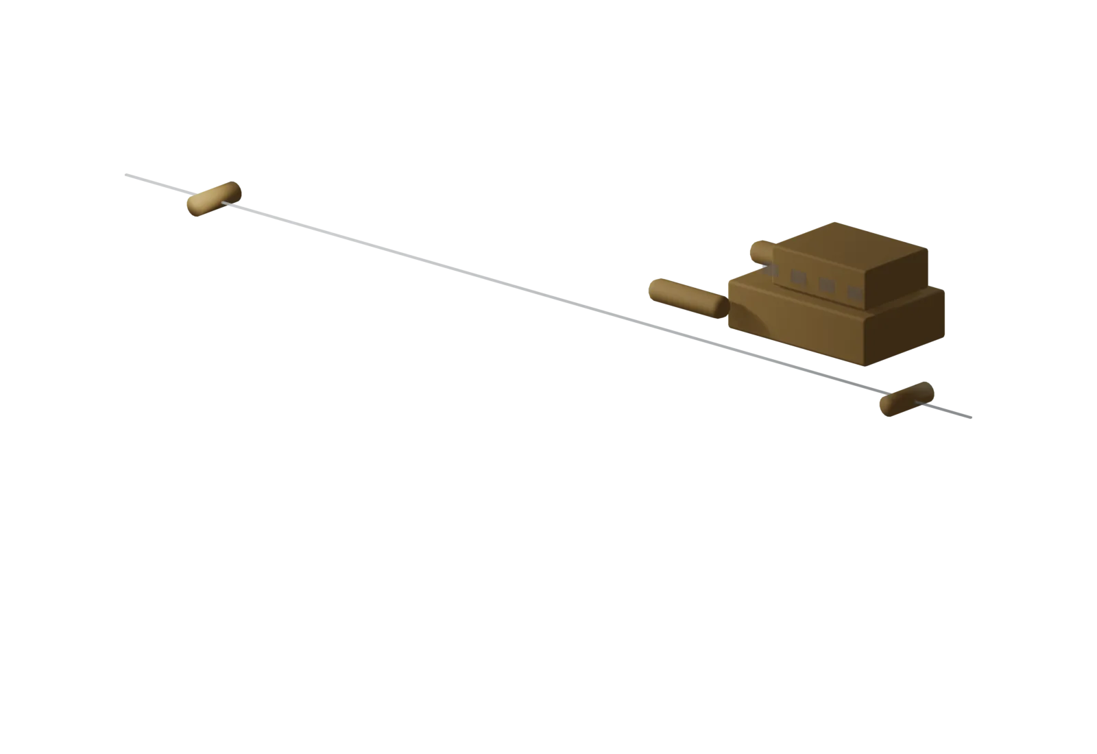 Isolated render of the bridge superstructure, lifeboats and fire mains
